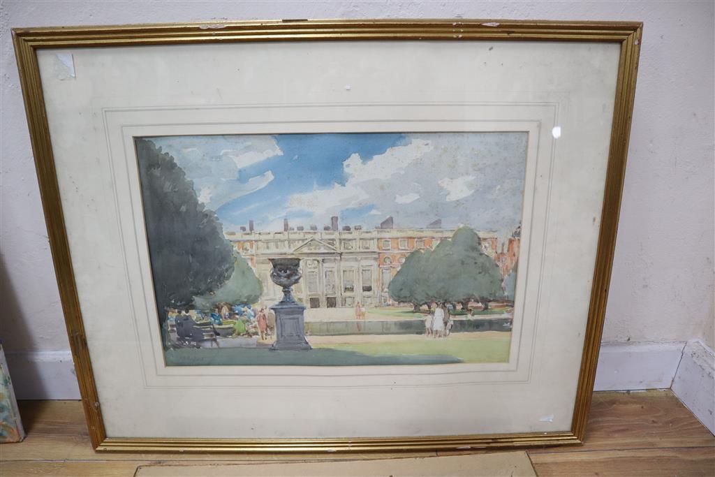 Alfred John Billinghurst (1880-1963) Hampton Court 34 x 51cm